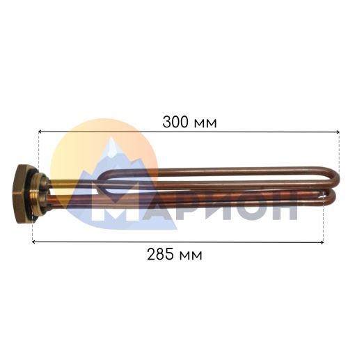 Нагревательный элемент RCT фланец G1-1/4 L 300/230 петля под анод M6 3.5 кВт 230 В